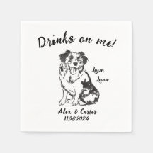 Casamento Personalizado De Cachorro Napkin