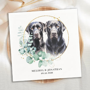 Guardanapo De Papel Casamento Personalizado De Cão-De-Pé Moderno Labra