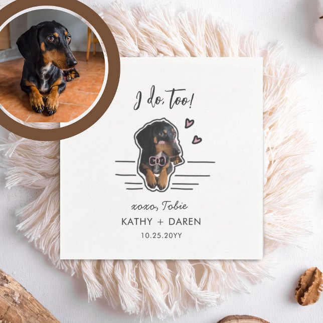 Guardanapo De Papel Casamento Personalizado de Cão Pet Único (Criador carregado)