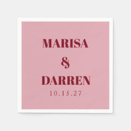 Guardanapo De Papel Casamento Personalizado De Cor Vermelha Branca Com