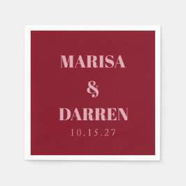 Guardanapo De Papel Casamento Personalizado De Cor Vermelha Branca Com