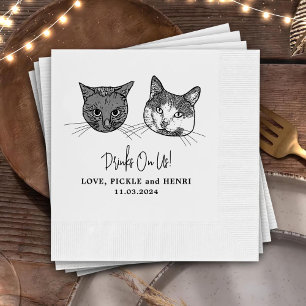 Guardanapo De Papel Casamento Personalizado De Dois Coquetéis De Pet N