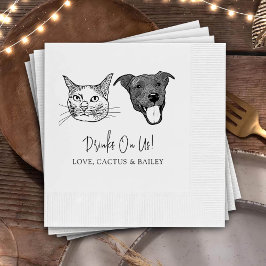 Guardanapo De Papel Casamento Personalizado De Dois Coquetéis De Pet N