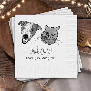 Guardanapo De Papel Casamento Personalizado De Dois Coquetéis De Pet N