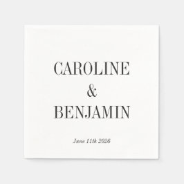 Guardanapo De Papel Casamento Personalizado de Fundo Branco Elegante S