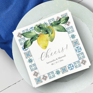 Guardanapo De Papel Casamento Personalizado de Napkins Amalfi Azulejo 