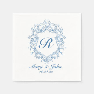 Guardanapo De Papel Casamento Personalizado de Peste Azul Coquetel Nap