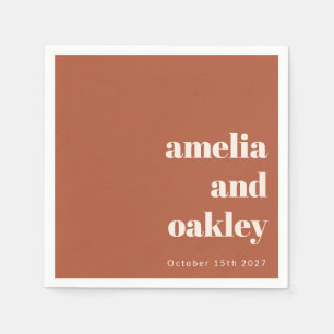 Guardanapo De Papel Casamento Personalizado De Queda De Feira Minimali