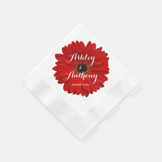 Guardanapo De Papel Casamento Personalizado de Red Gerbera Gerber Dais