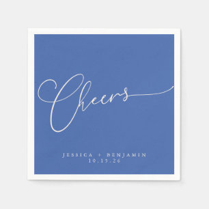 Guardanapo De Papel Casamento Personalizado de Script Azul Francês Mín