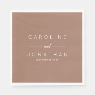 Guardanapo De Papel Casamento Personalizado de Script Mcha Brown Mínim