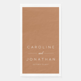 Guardanapo De Papel Casamento Personalizado de Terracotta com Script M