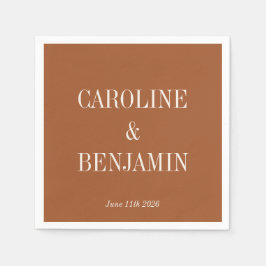 Guardanapo De Papel Casamento Personalizado de Terracotta Elegante Sim