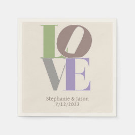 Guardanapo De Papel Casamento Personalizado do Amor Moderno