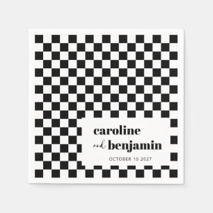 Guardanapo De Papel Casamento Personalizado do Quadro de Verificação B