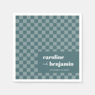 Guardanapo De Papel Casamento Personalizado Do Quadro De Verificação V