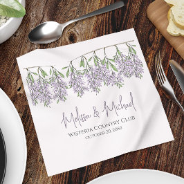 Guardanapo De Papel Casamento Personalizado Floral da Lavanda Elegante