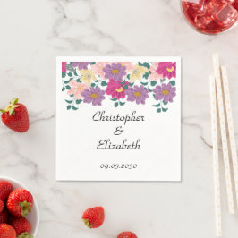 Guardanapo De Papel Casamento Personalizado Floral Elegante