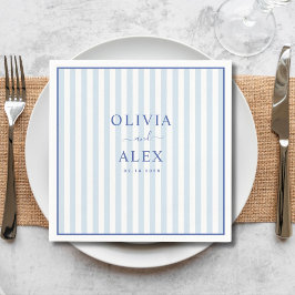 Guardanapo De Papel Casamento Personalizado Francês Azul Minimalista e