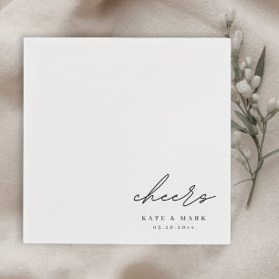Guardanapo De Papel Casamento Personalizado Minimalista Cheers