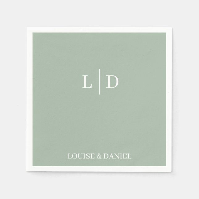 Guardanapo De Papel Casamento Personalizado Mínimo e Simples Napkin (Frente)