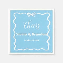 Guardanapo De Papel Casamento Personalizado Moderno Minimalista Blue N
