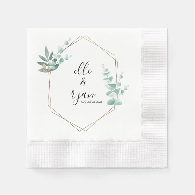 Guardanapo De Papel Casamento Personalizado Napkins (Frente)