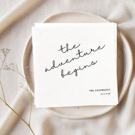 Guardanapo De Papel Casamento Personalizado Napkins Começa Aventura