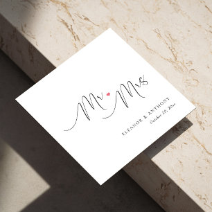 Guardanapo De Papel Casamento Personalizado Napkins: Sr. e Sra. Heart