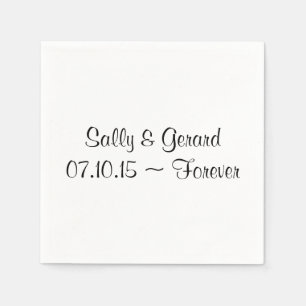 Guardanapo De Papel Casamento Personalizado Nápoles Branco Traseiro T