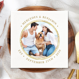 Guardanapo De Papel Casamento Personalizado Personalizado Dourado Eleg