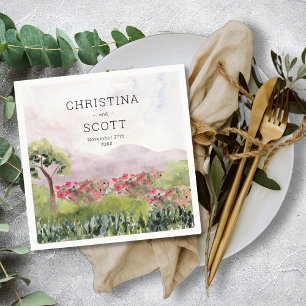 Guardanapo De Papel Casamento Personalizado Por Aquarela Do País