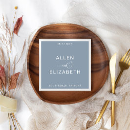 Guardanapo De Papel Casamento Personalizado por Na moda Azul Moderno D