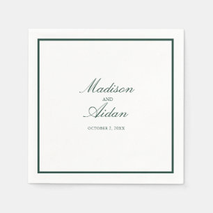 Guardanapo De Papel Casamento Personalizado Romântico Verde Napkins