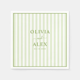 Guardanapo De Papel Casamento Personalizado Verde Minimalista e Chic