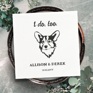 Guardanapo De Papel Casamento Pet Corgi Pover Pet Corgi Pentes Negras