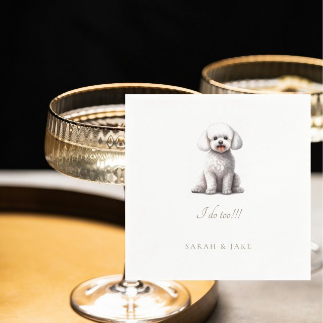 Guardanapo De Papel Casamento Pet de Bichon Personalizado Napkins (Criador carregado)