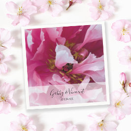 Guardanapo De Papel Casamento Pink Peony Flower