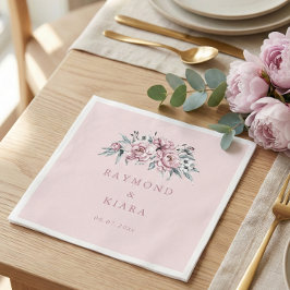 Guardanapo De Papel Casamento Pônico Rosa Suave E Pintado