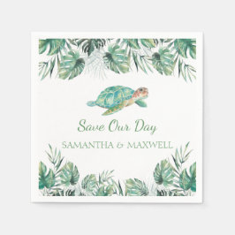 Guardanapo De Papel Casamento por Aquarela de Folhas Tropicais de Tart