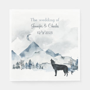 Guardanapo De Papel Casamento por Aquarela de Montanha Foggy