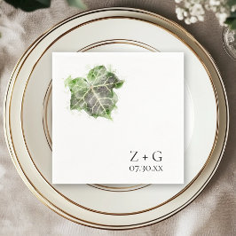 Guardanapo De Papel Casamento por Aquarela Verde Ivy Leaf