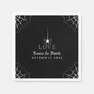 Guardanapo De Papel Casamento preto & branco do Dia das Bruxas do AMOR