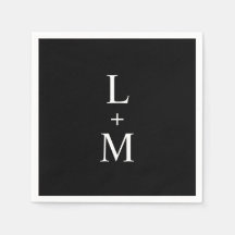 Casamento Preto do Monograma Personalizado Contemp