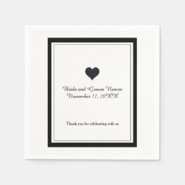 Guardanapo De Papel Casamento Preto e Branco