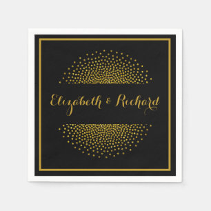 Guardanapo De Papel Casamento preto e Dourado feito sob encomenda dos