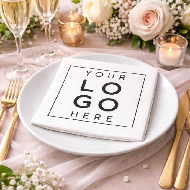 Guardanapo De Papel Casamento Quadrado Minimalista Preto Sofisticado (Sophisticated Black Minimalist Square Wedding Napkins)