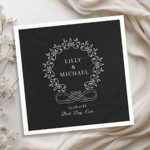 Guardanapo De Papel Casamento Real, Elegante, "Best Day-Ever"