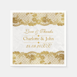 Guardanapo De Papel Casamento Real Personalizado de Locação Branca de 