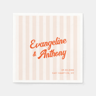 Guardanapo De Papel Casamento Retro-Strike Peach e Tangerine